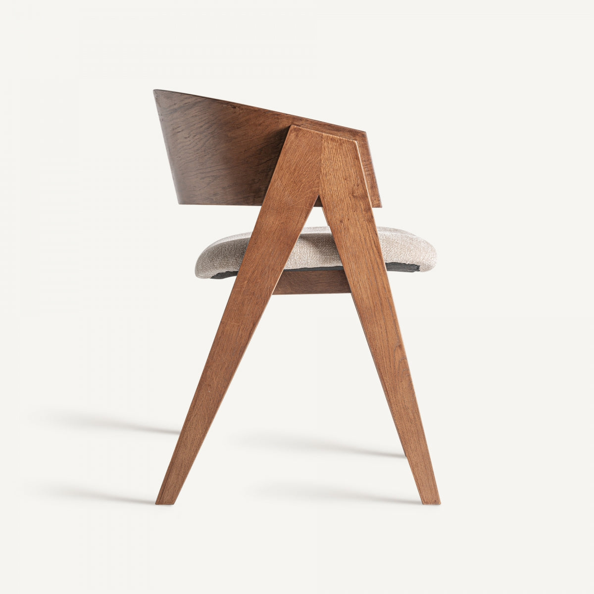 Chaise de salle à manger en tissu beige | VICAL Madiran - Image 2