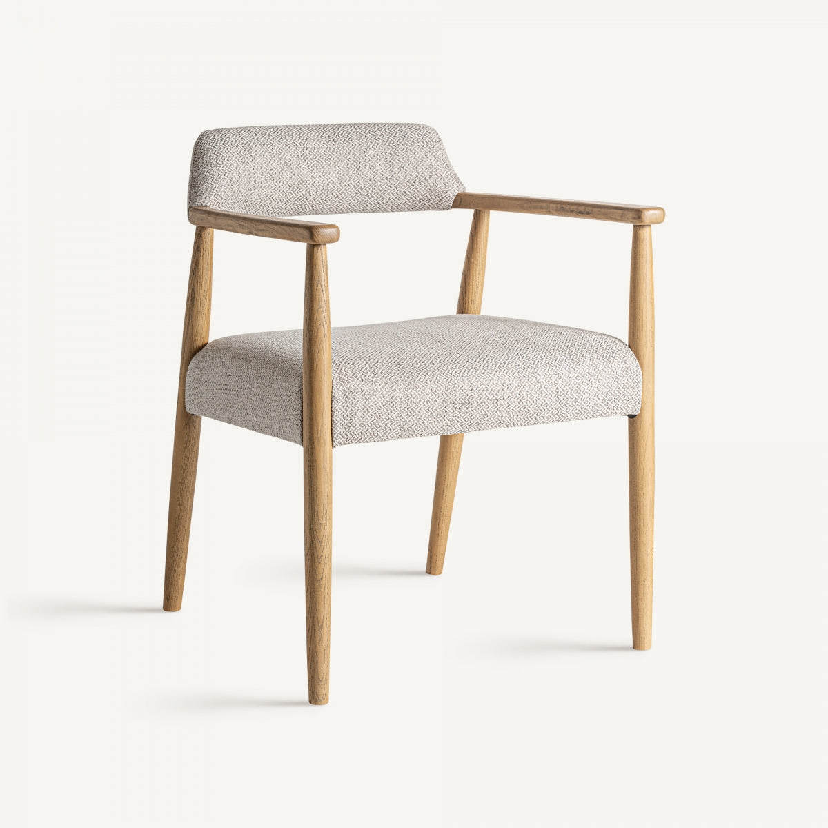 Chaise de salle à manger en tissu beige | VICAL Stample - Image 1