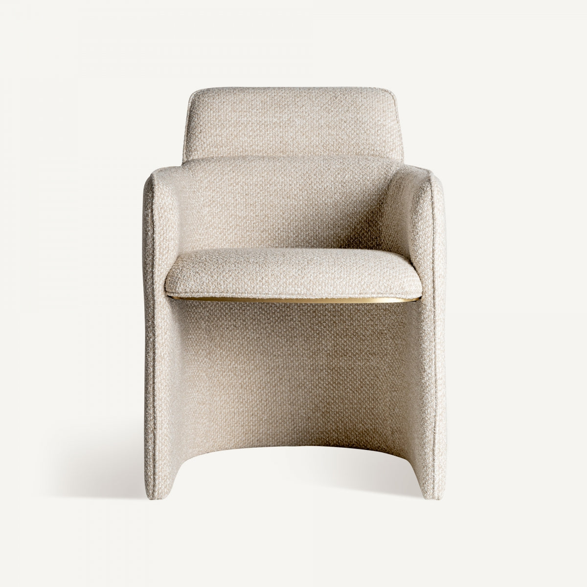 Chaise de salle à manger en tissu beige | Vical Mayun - Image 3