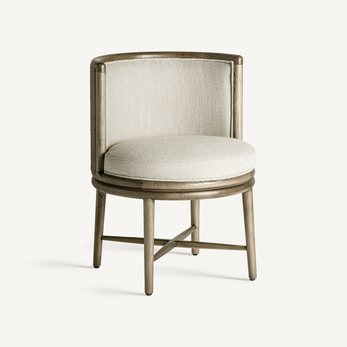 Chaise de salle à manger en tissu blanc | Vical Varaire - Image 1