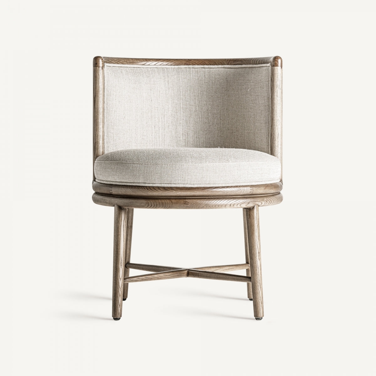 Chaise de salle à manger en tissu blanc | Vical Varaire - Image 3