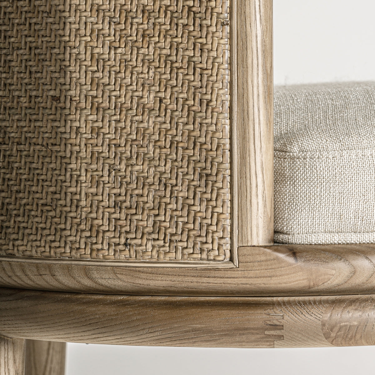 Chaise de salle à manger en tissu blanc | Vical Varaire - Image 4