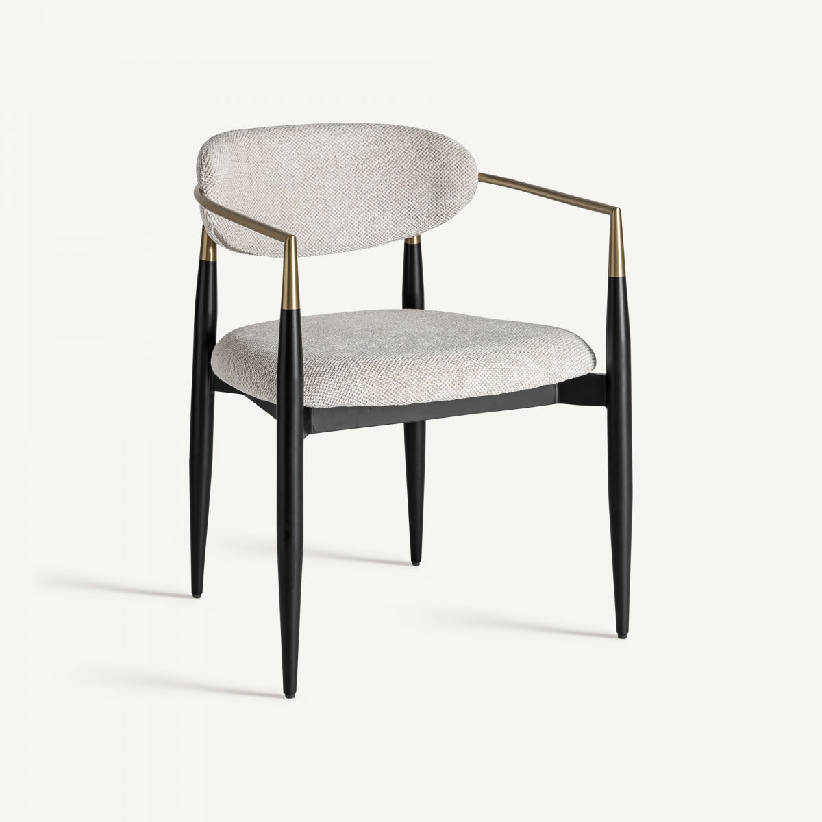 Chaise de salle à manger en tissu blanc cassé | Vical Crossac - Image 1