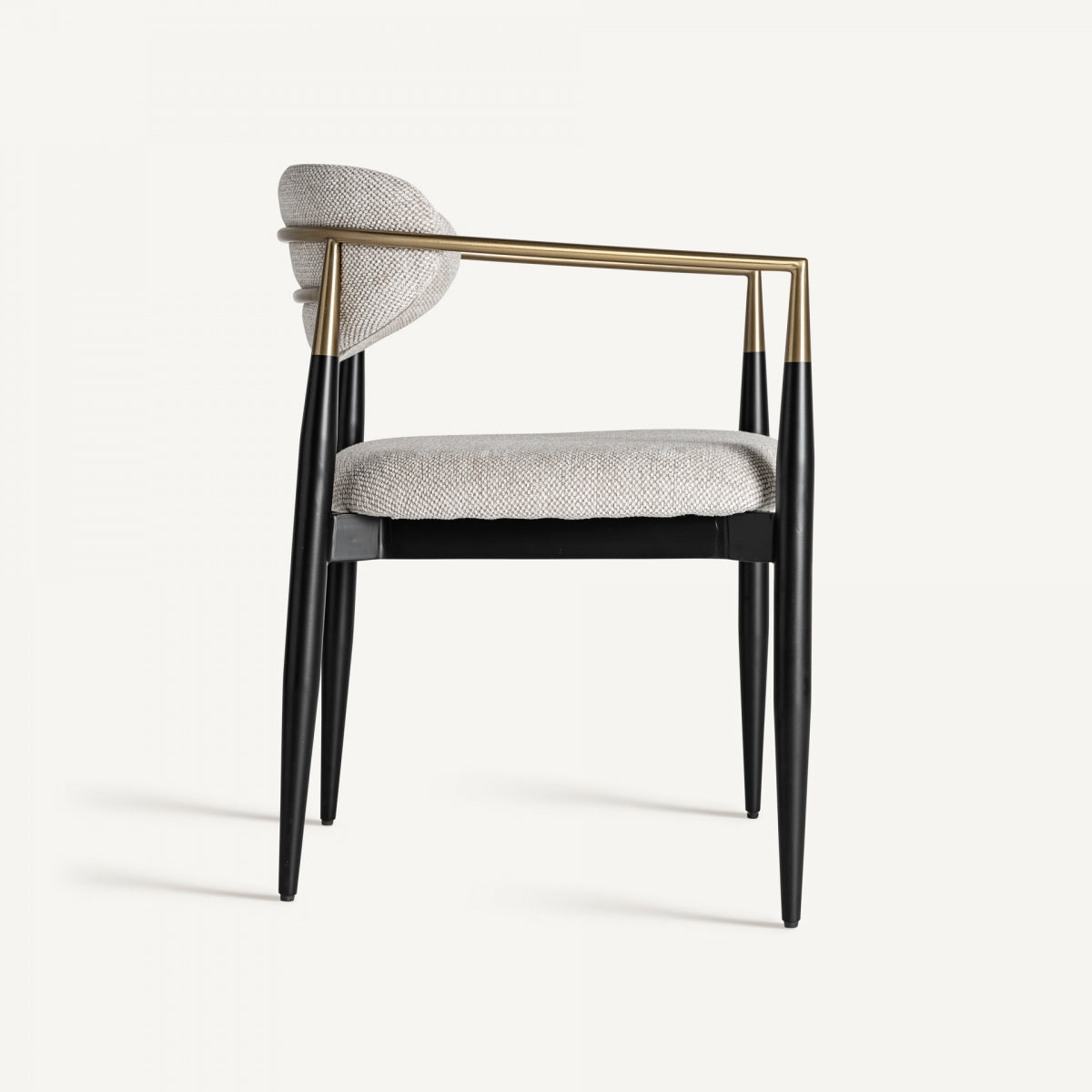 Chaise de salle à manger en tissu blanc cassé | Vical Crossac - Image 4