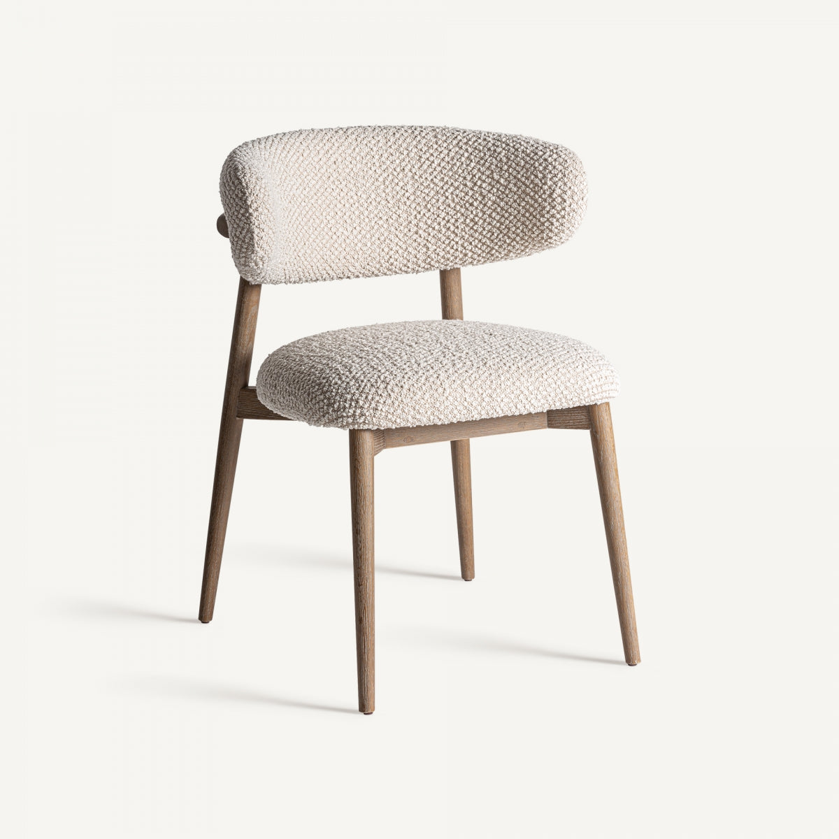 Chaise de salle à manger en tissu blanc cassé | Vical Glorenza - Image 1