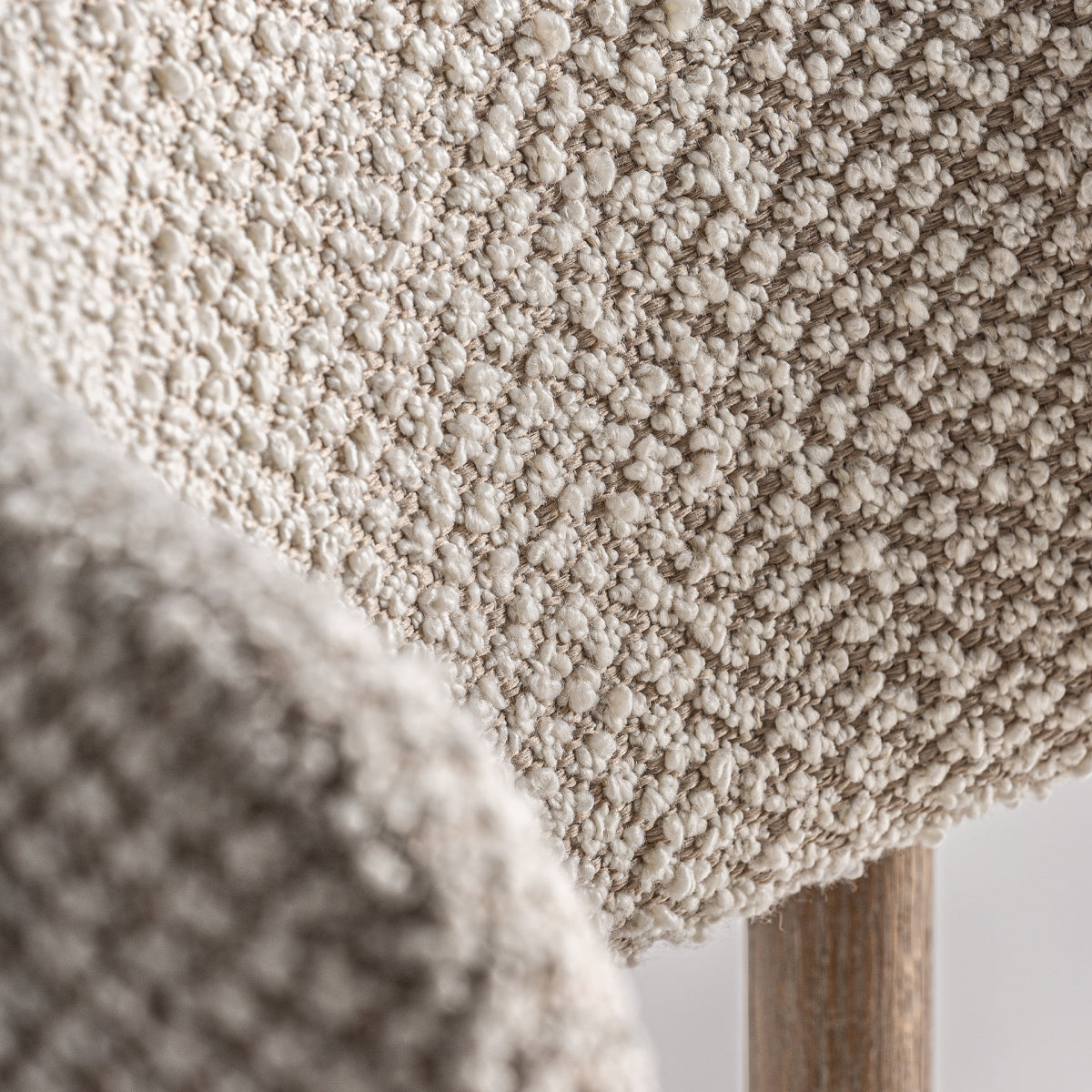 Chaise de salle à manger en tissu blanc cassé | Vical Glorenza - Image 2