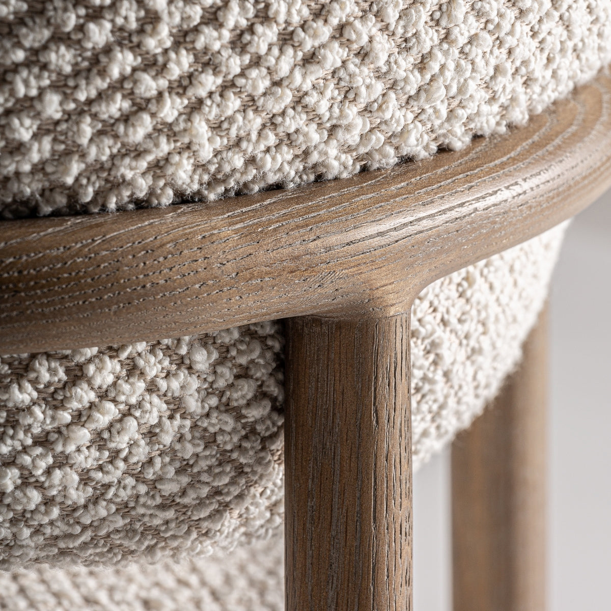 Chaise de salle à manger en tissu blanc cassé | Vical Glorenza - Image 3