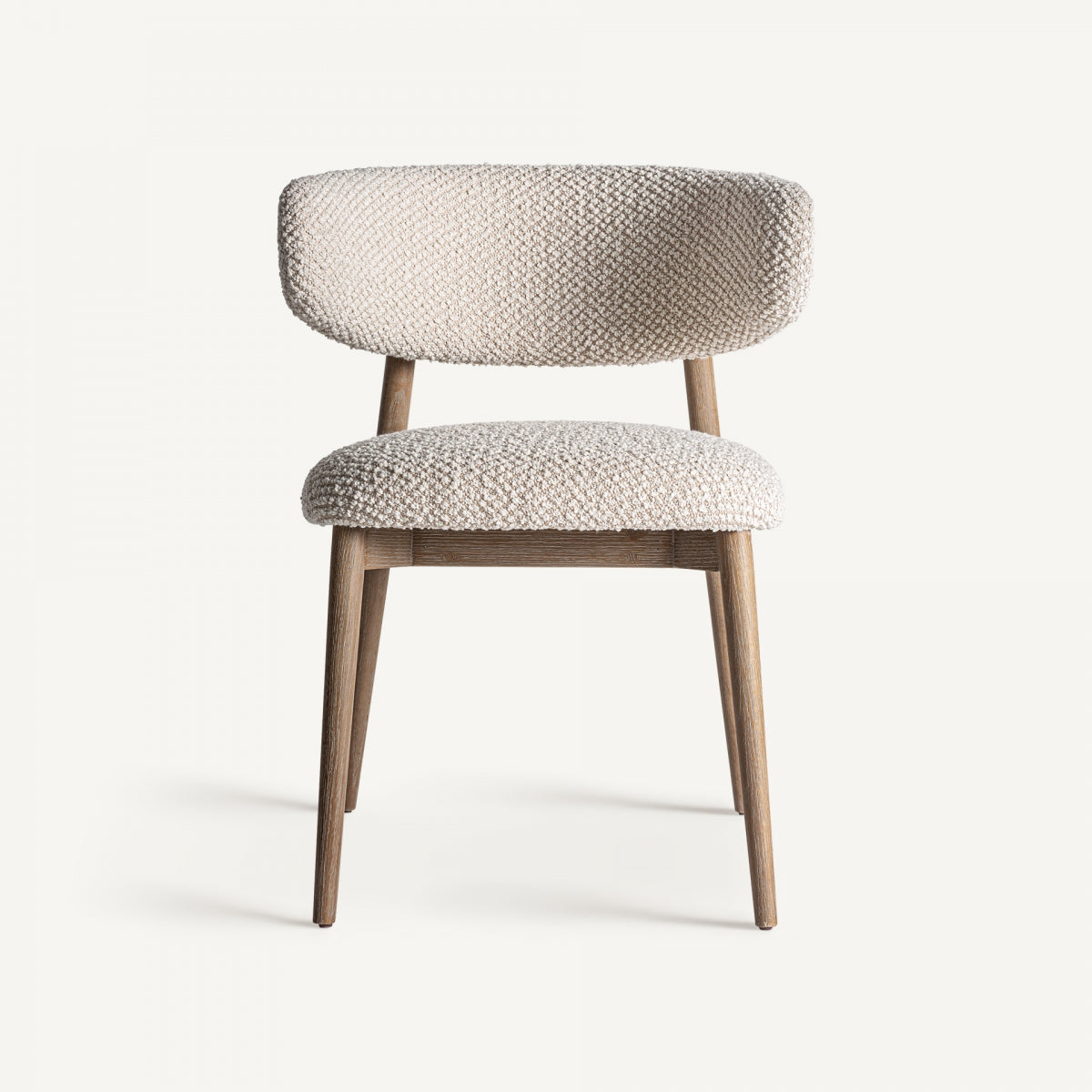 Chaise de salle à manger en tissu blanc cassé | Vical Glorenza - Image 4