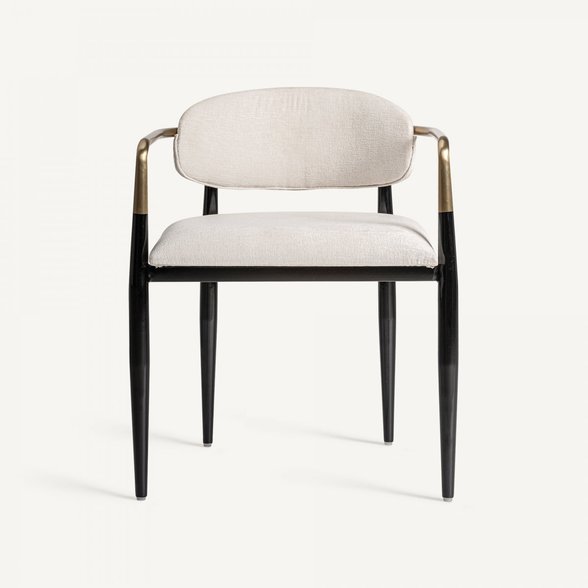 Chaise de salle à manger en tissu blanc cassé | Vical Laggan - Image 3