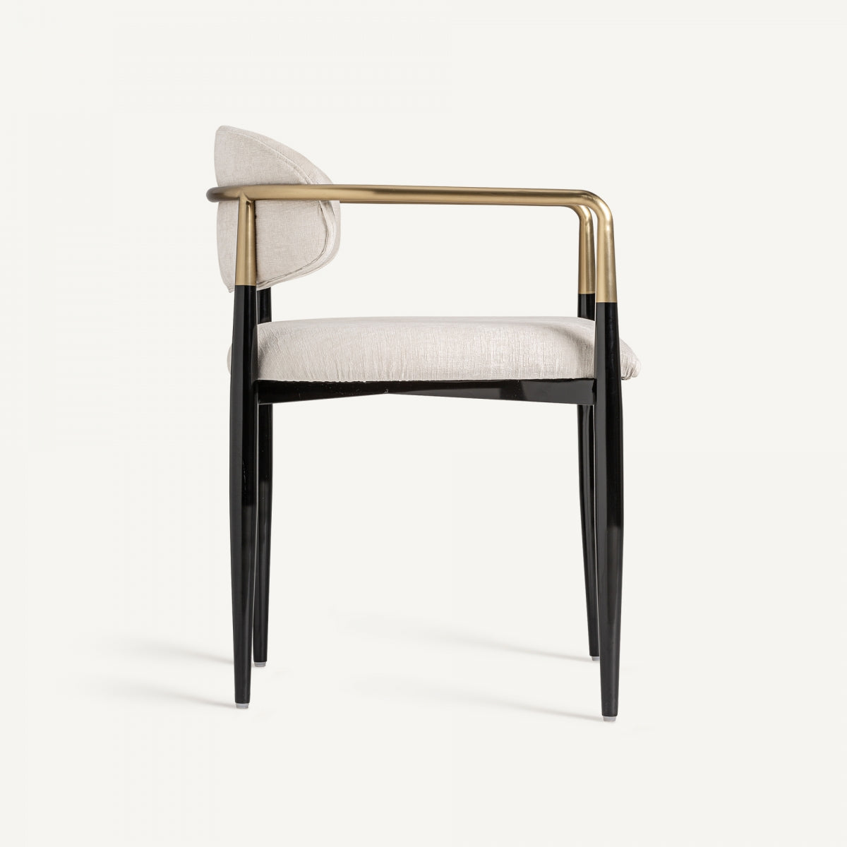 Chaise de salle à manger en tissu blanc cassé | Vical Laggan - Image 5
