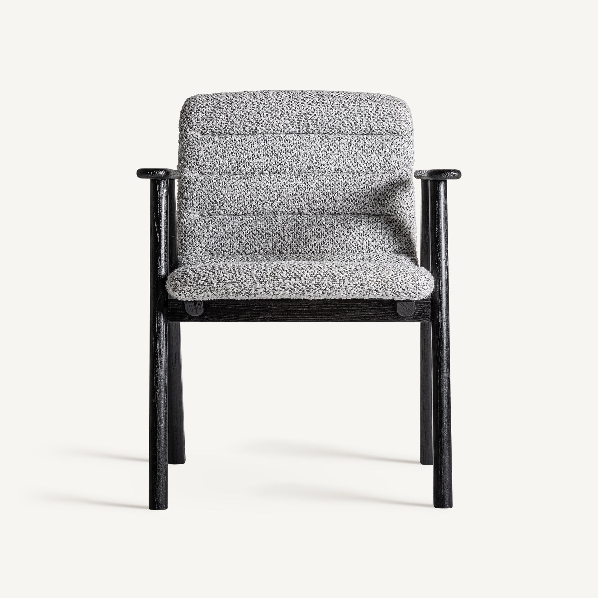Chaise de salle à manger en tissu gris | VICAL Jacquard 2 - Image 1