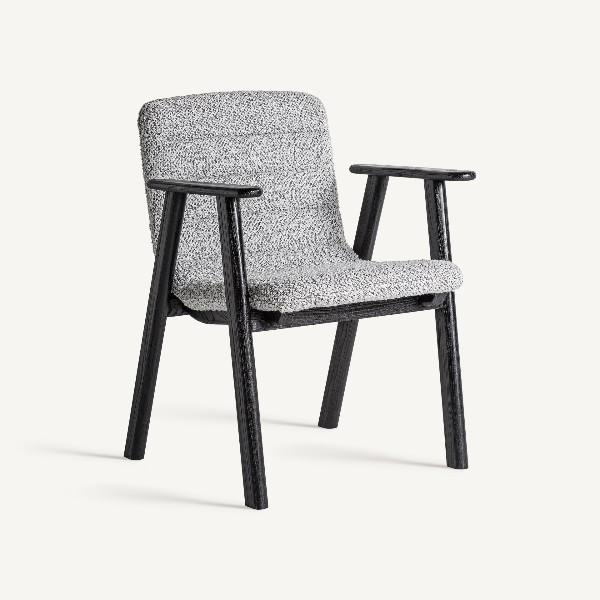 Chaise de salle à manger en tissu gris | VICAL Jacquard 2 - Image 3