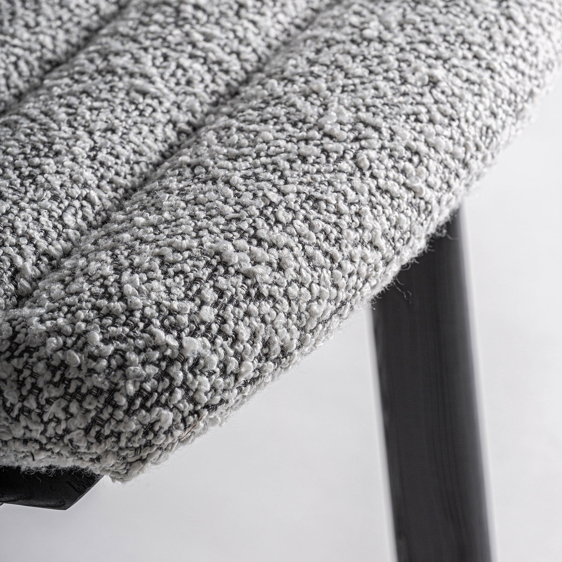 Chaise de salle à manger en tissu gris | VICAL Jacquard 2 - Image 4