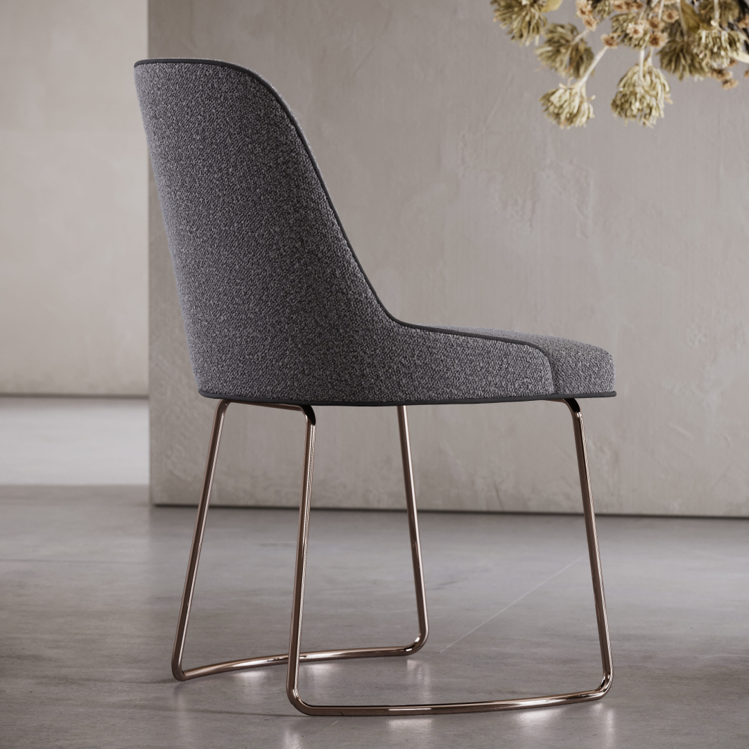 Chaise de salle à manger en tissu marron | Domkapa Anna - Image 5