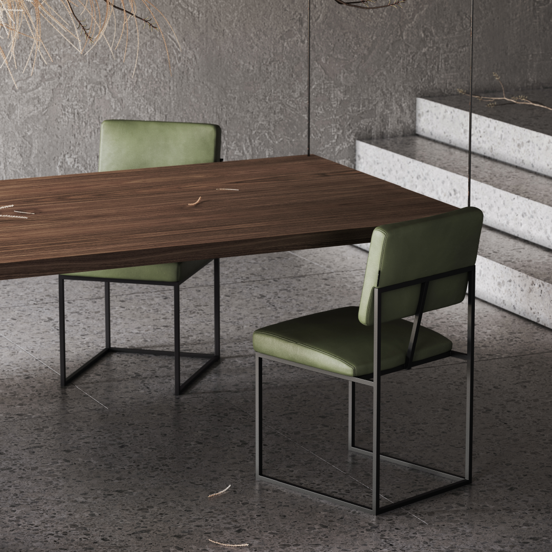 Chaise de salle à manger en tissu moutarde | Domkapa Gram - Image 2