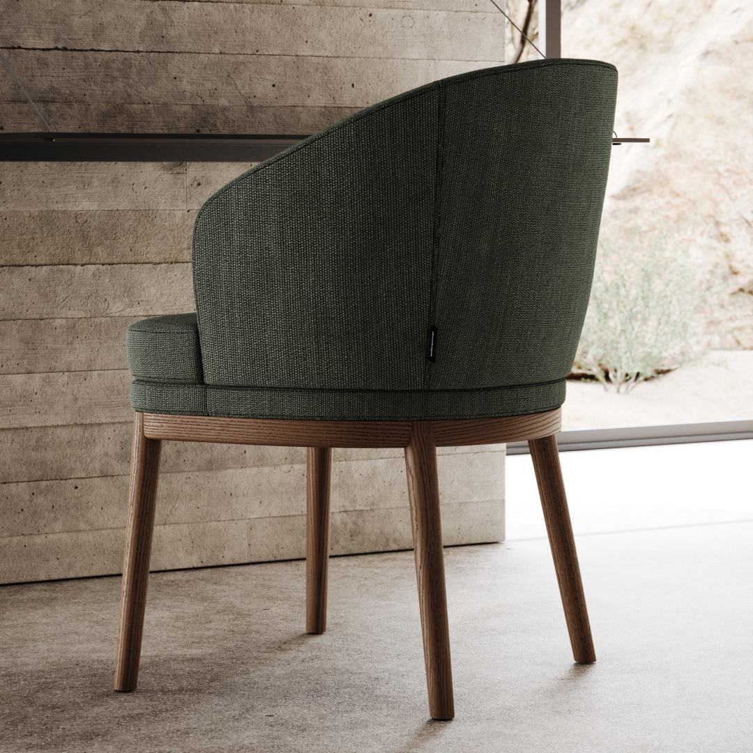 Chaise de salle à manger en tissu rose | Domkapa Ruth - Image 2