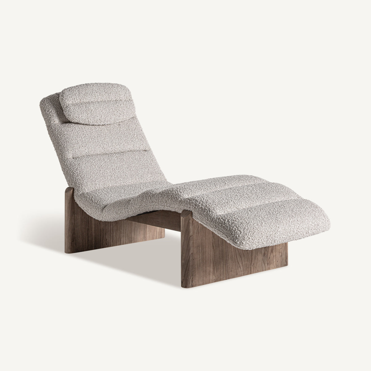Chaise longue en tissu beige | VICAL Jacquard - Image 1