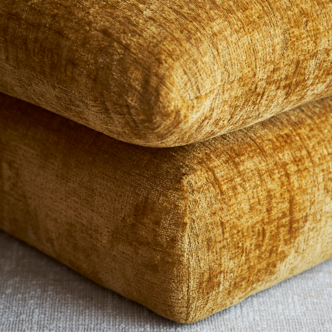 Fauteuil côtelé moutarde | Grado Puff - Image 4