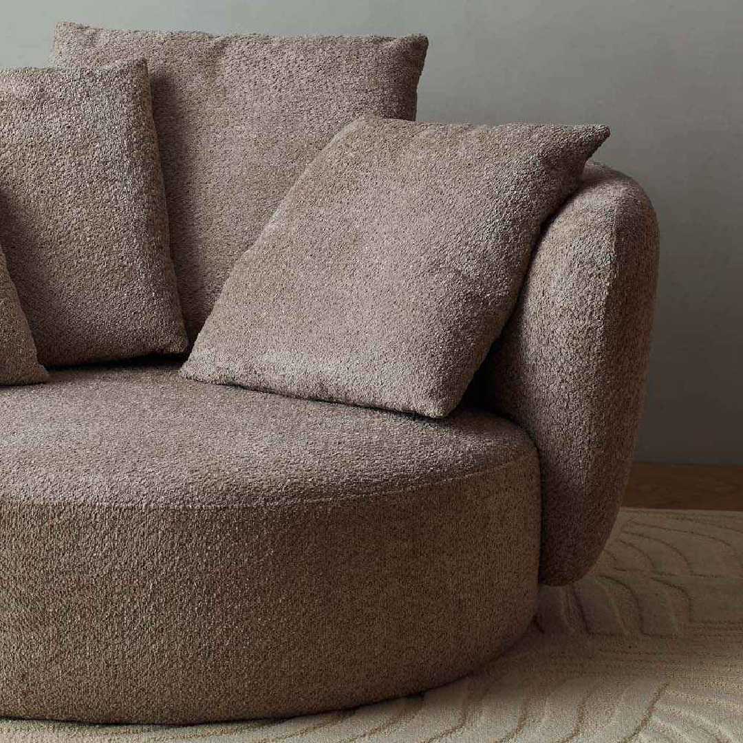Fauteuil causeuse en tissu gris taupe | Grado Wonton L - Image 3