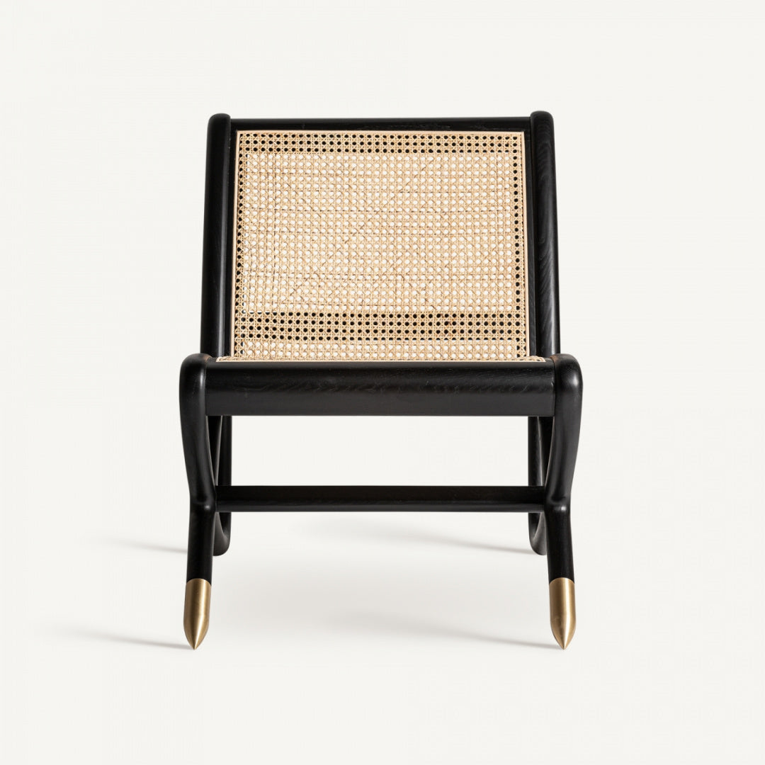Fauteuil d'appoint en rotin et bois noir | Vical Gladbeck - Image 2