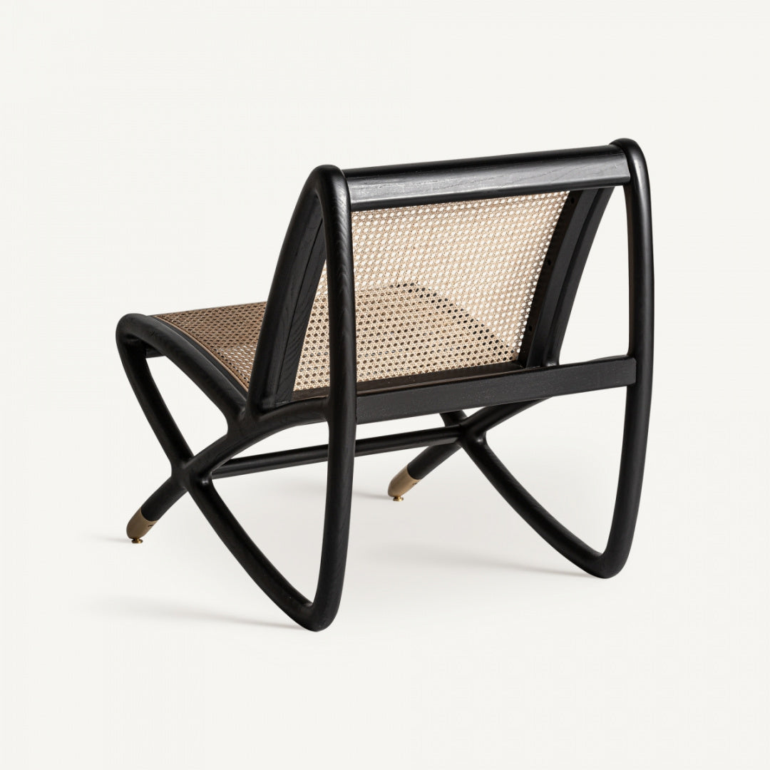 Fauteuil d'appoint en rotin et bois noir | Vical Gladbeck - Image 4