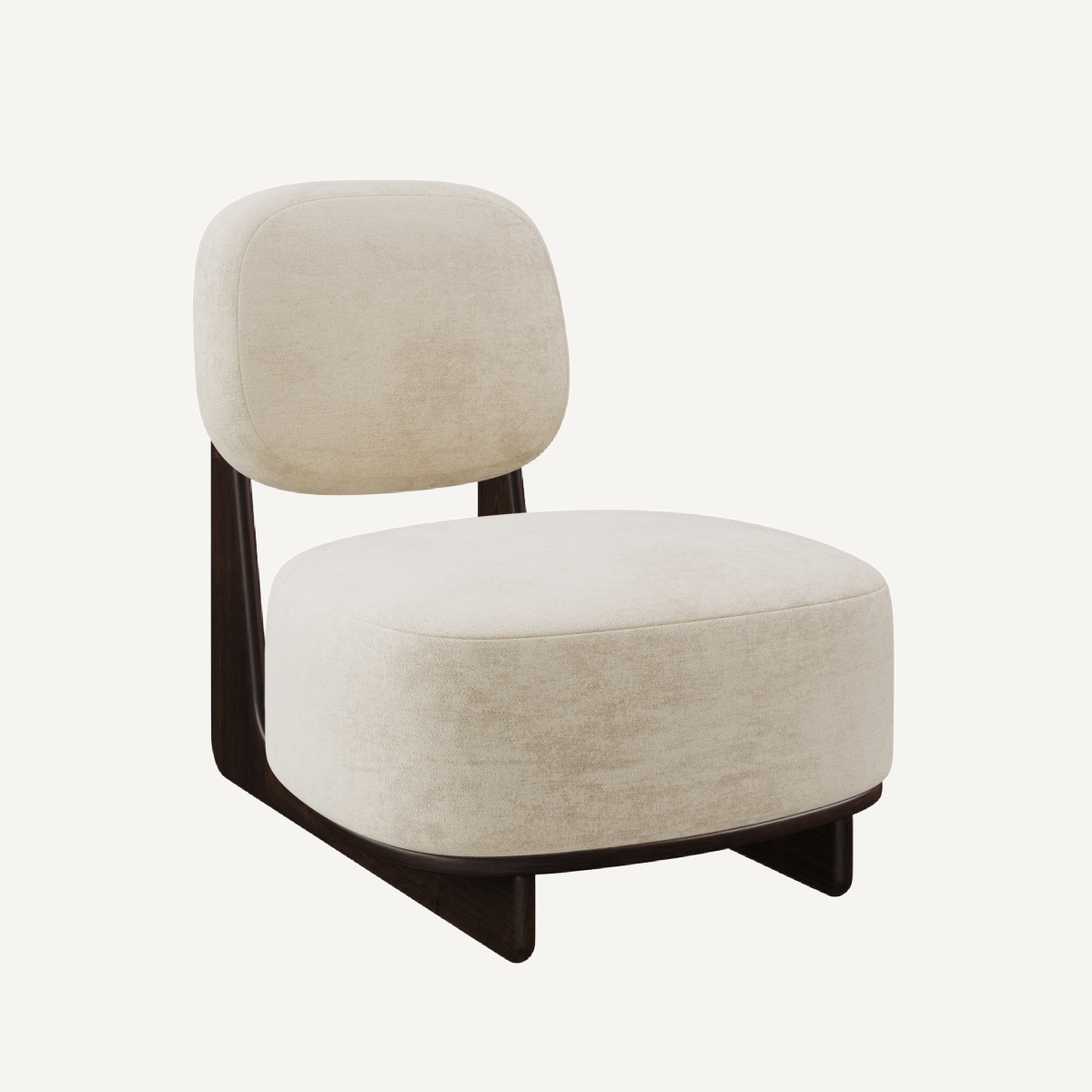 Fauteuil d'appoint en tissu beige | Dôme Deco Tate - Image 1