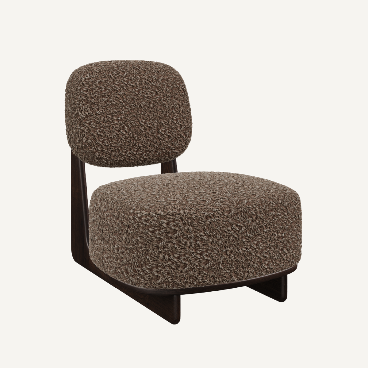 Fauteuil d'appoint en tissu molletonné marron | Dôme Deco Tate - Image 1