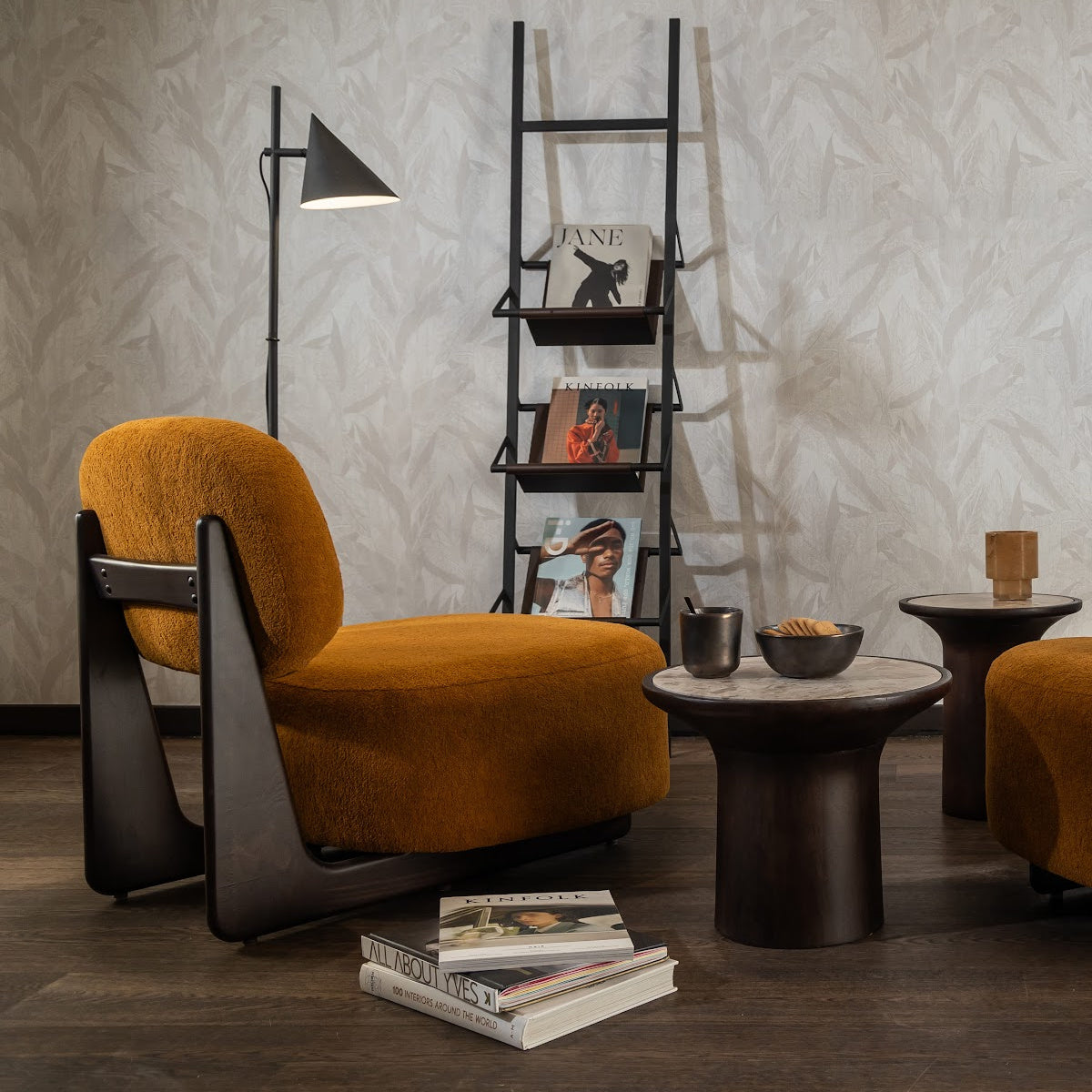 Fauteuil d'appoint en tissu orange | Dôme Deco Tate - Image 4