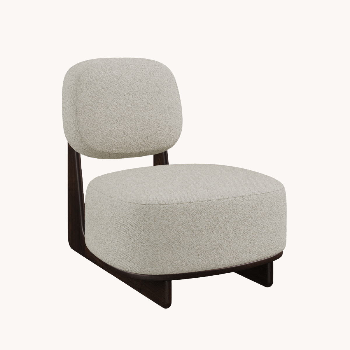 Fauteuil en tissu beige | Dôme Deco Tate - Image 1
