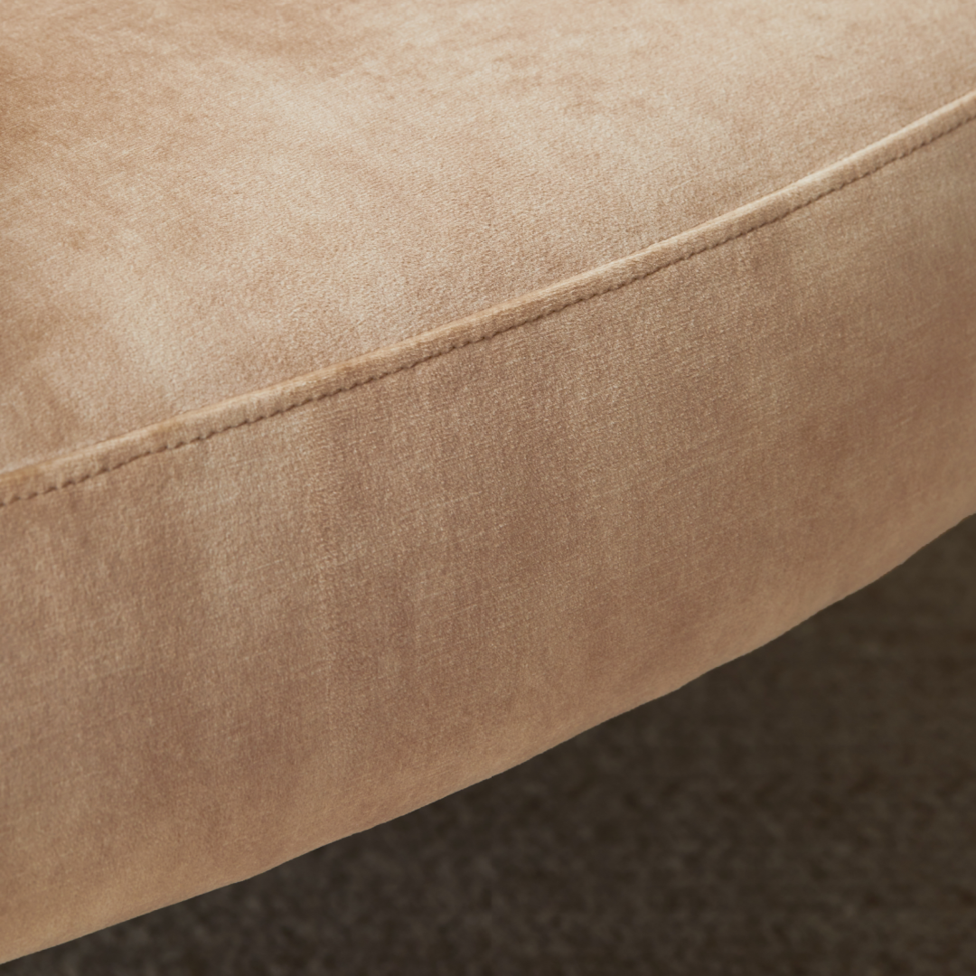 Fauteuil en velours beige | Grado Belly Lounge - Image 4
