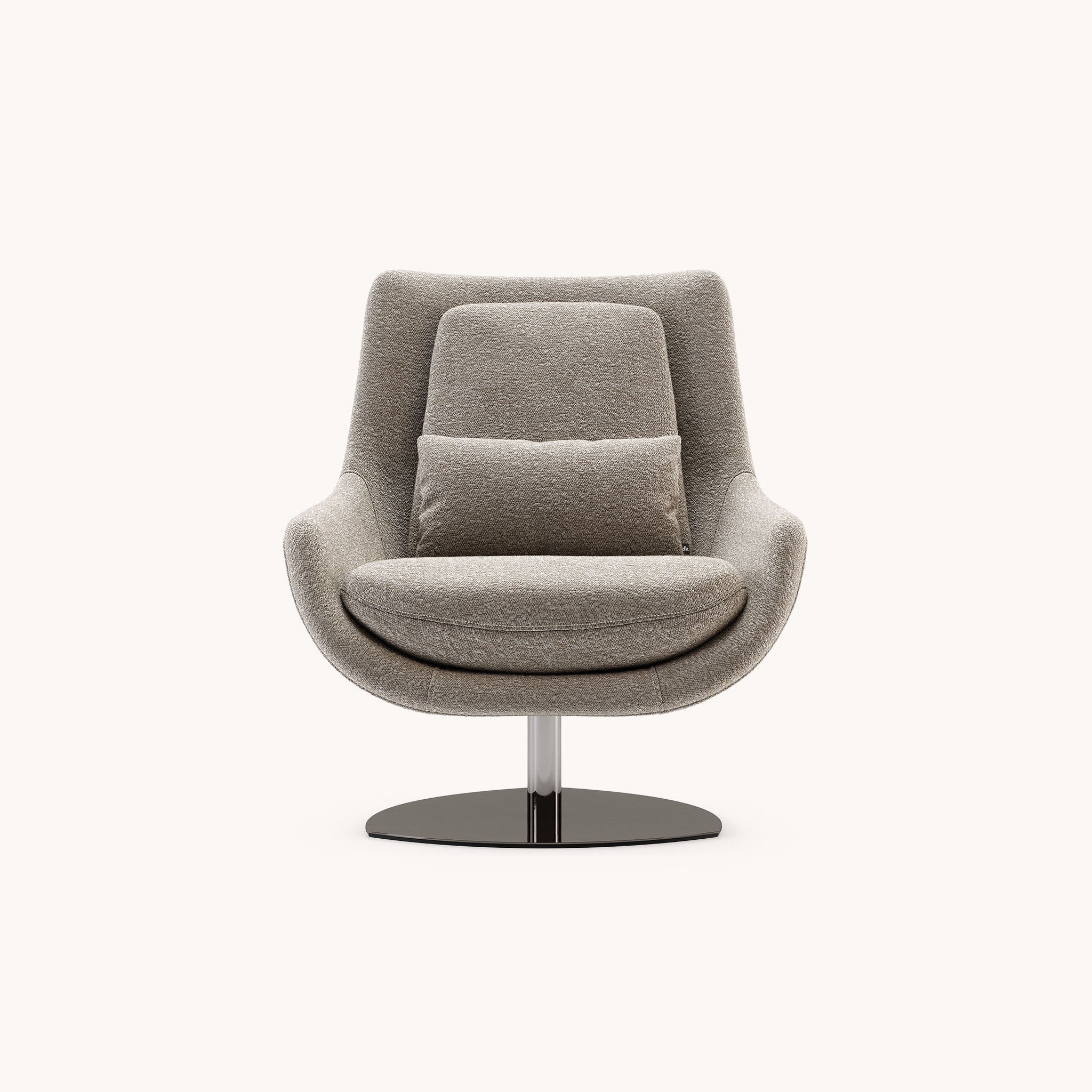 Fauteuil pivotant bouclé taupe | Domkapa Elba - Image 2