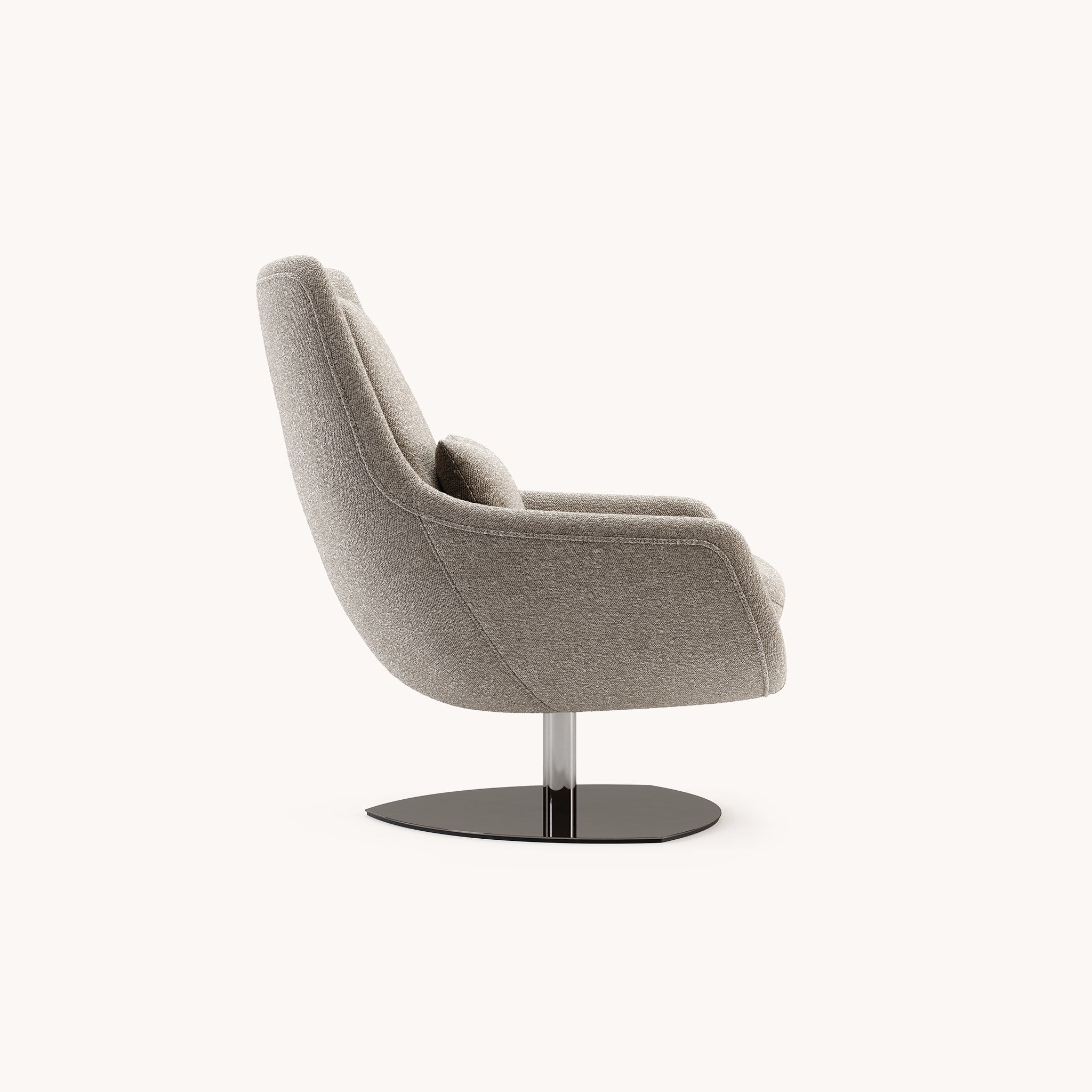 Fauteuil pivotant bouclé taupe | Domkapa Elba - Image 3