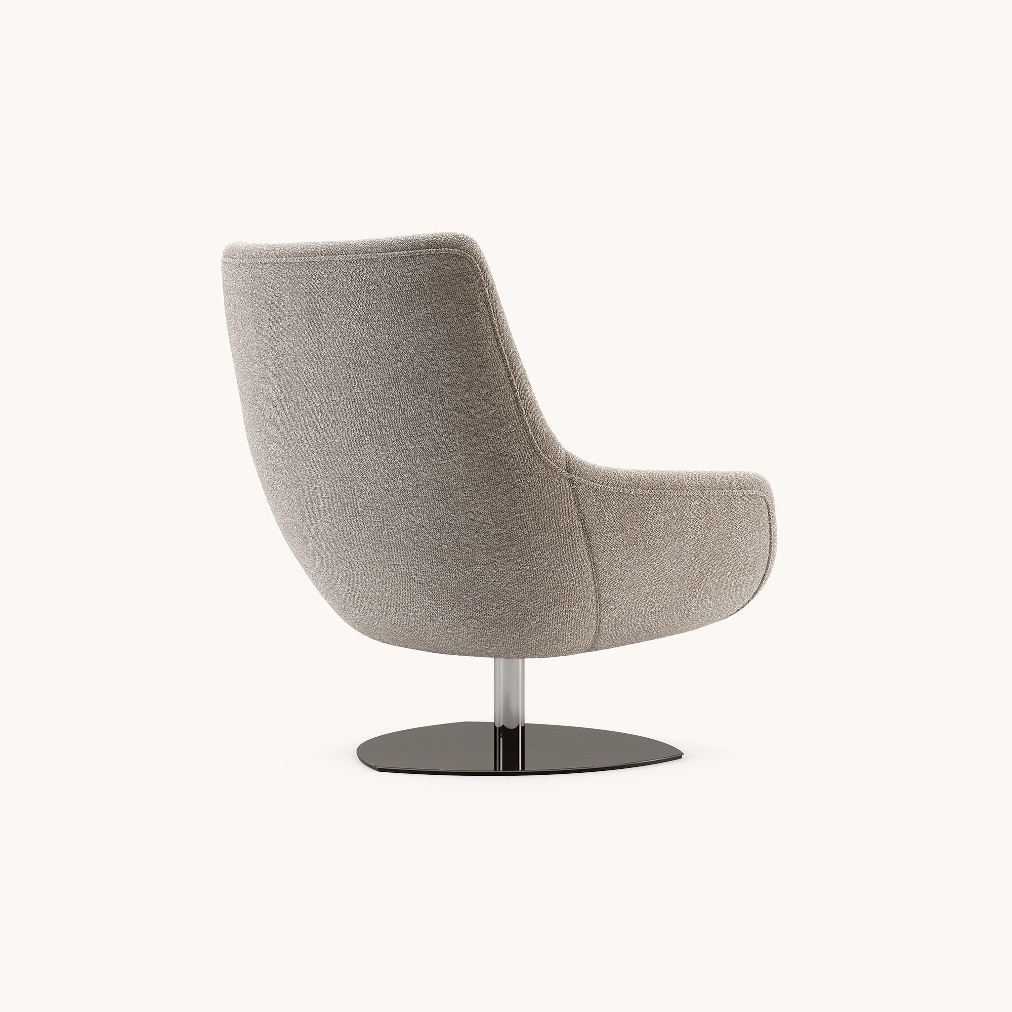Fauteuil pivotant bouclé taupe | Domkapa Elba - Image 4