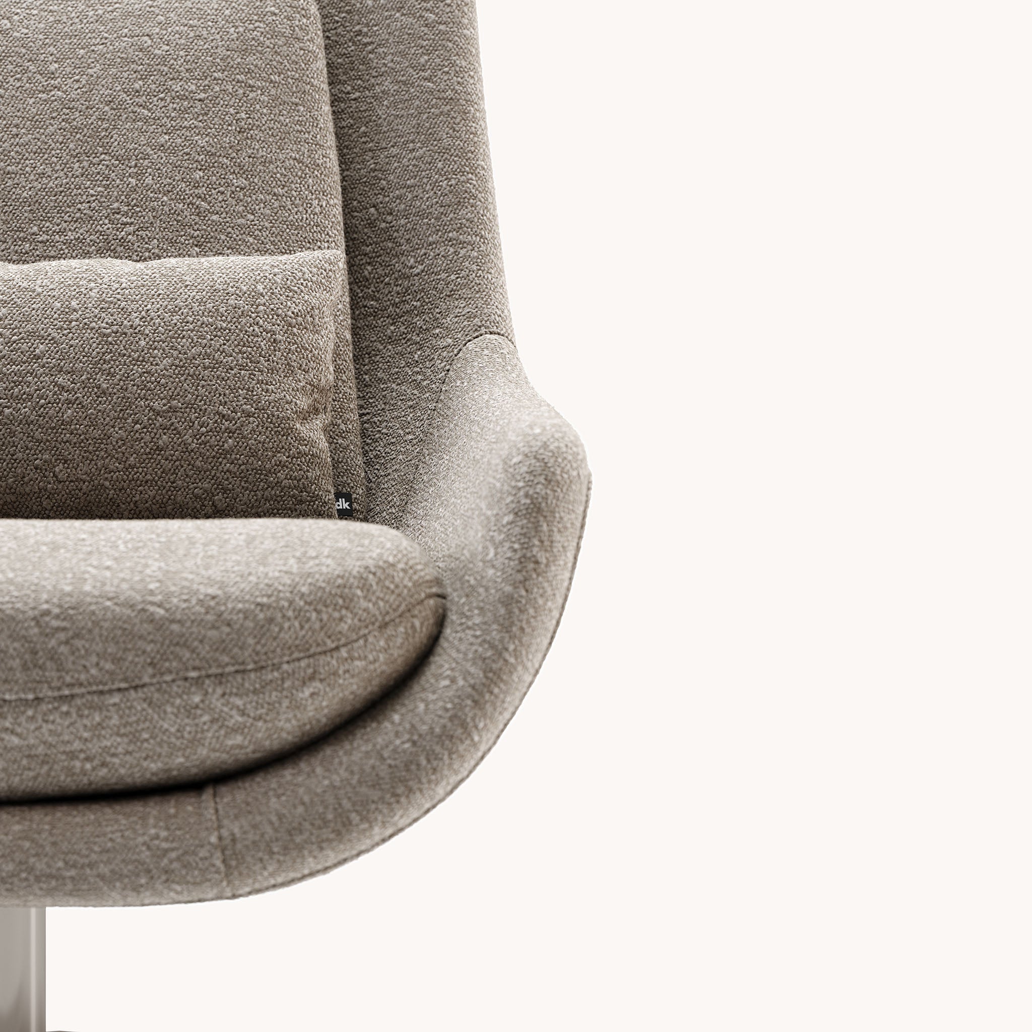 Fauteuil pivotant bouclé taupe | Domkapa Elba - Image 5