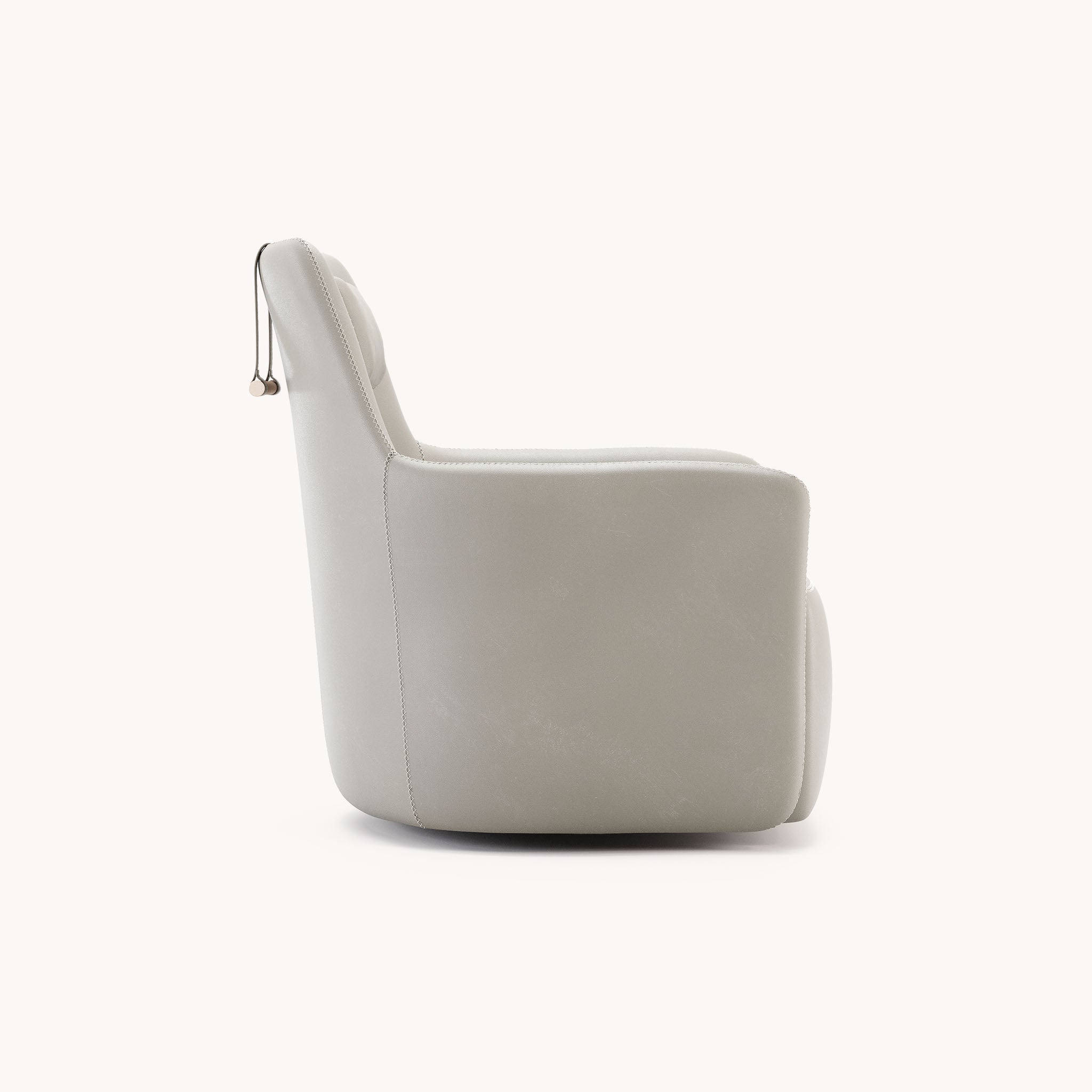 Fauteuil pivotant en cuir gris | Domkapa Alexander - Image 3
