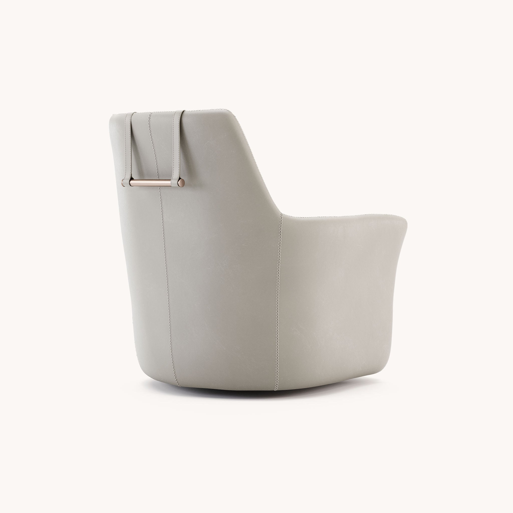Fauteuil pivotant en cuir gris | Domkapa Alexander - Image 4