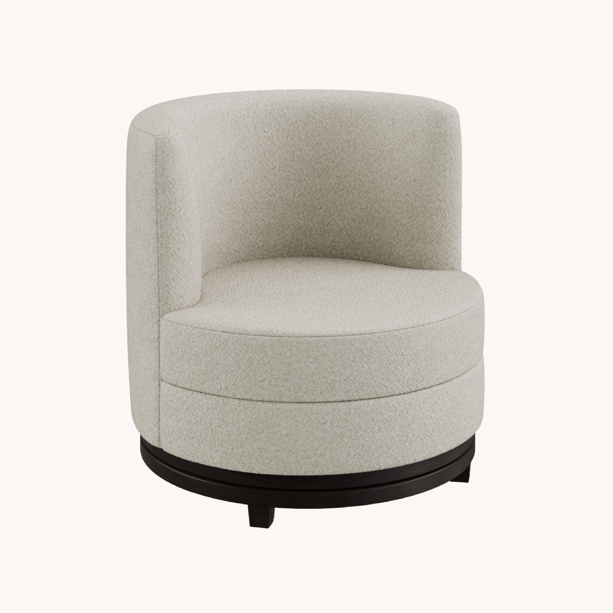 Fauteuil pivotant en tissu beige | Dôme Deco Ayden - Image 1