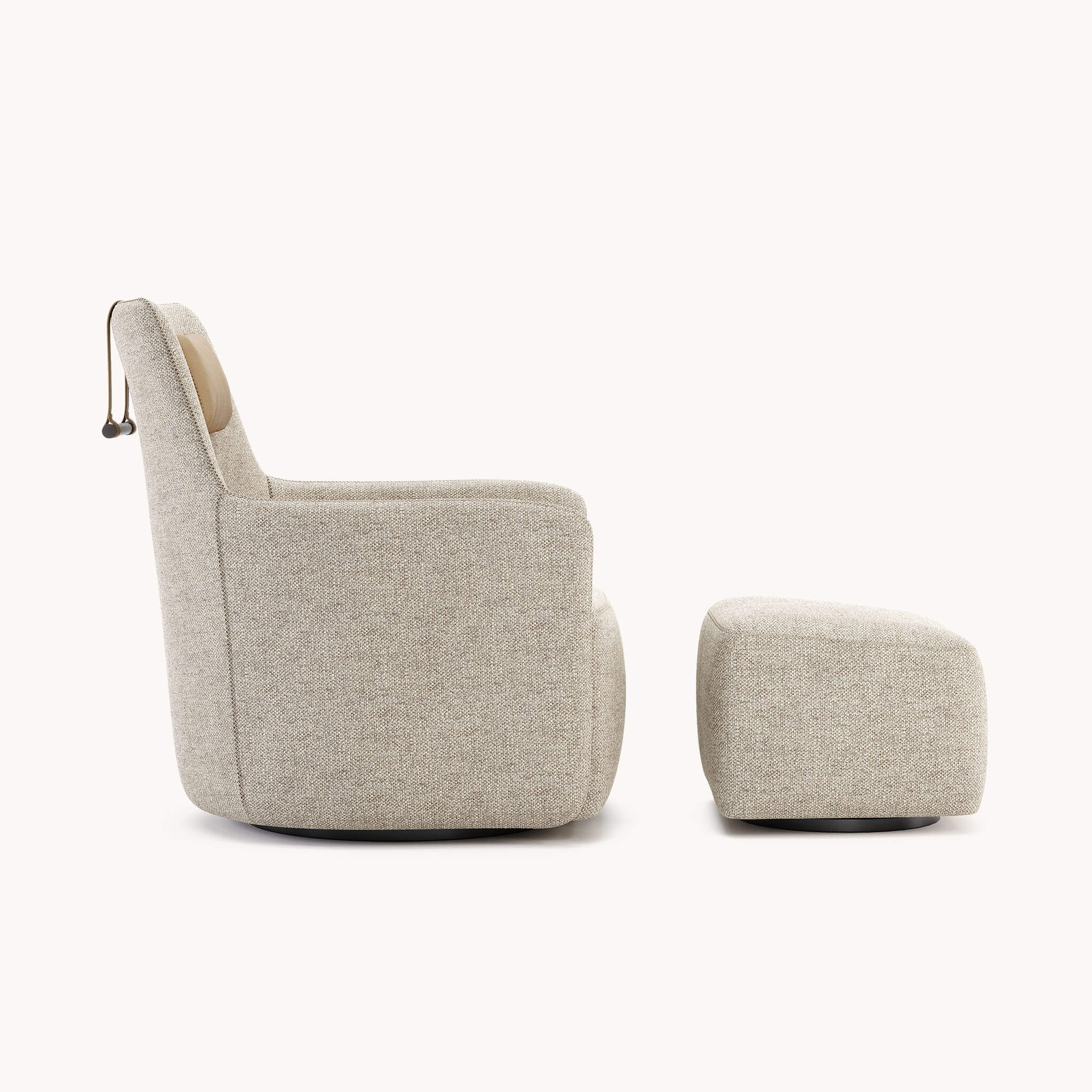 Fauteuil pivotant en tissu sable | Domkapa Alexander - Image 3
