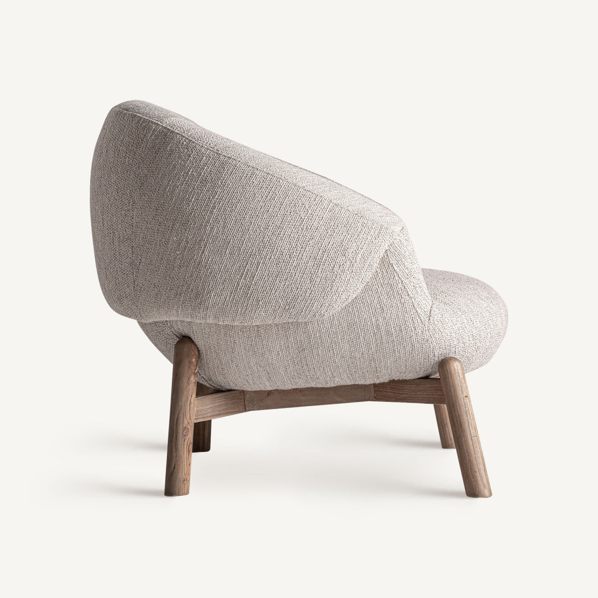 Fauteuil rond en tissu beige | VICAL Jacquard - Image 2