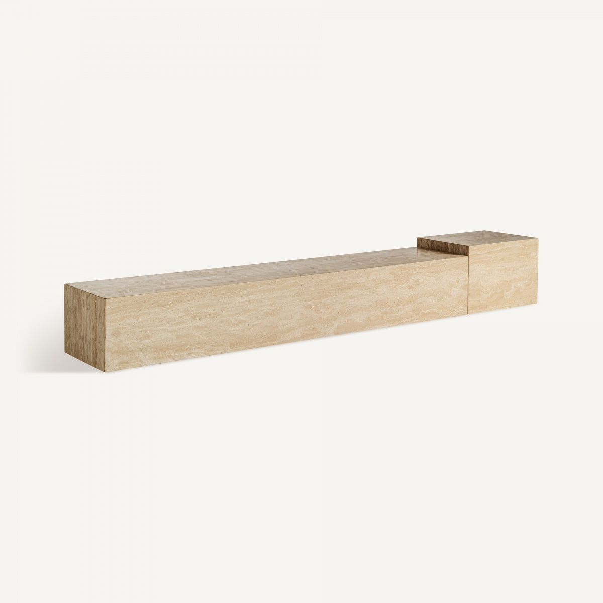 Meuble TV rectangulaire en travertin beige | Vical Thiennes - Image 2