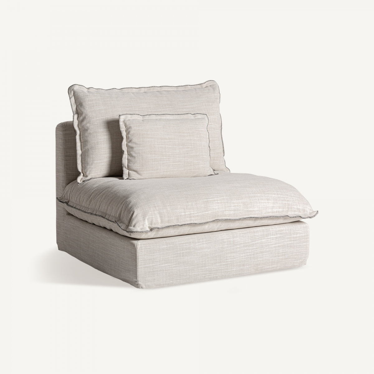 Module central en tissu blanc cassé | Vical Bief - Image 3