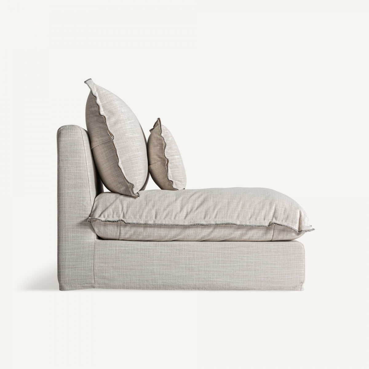 Module central en tissu blanc cassé | Vical Bief - Image 4