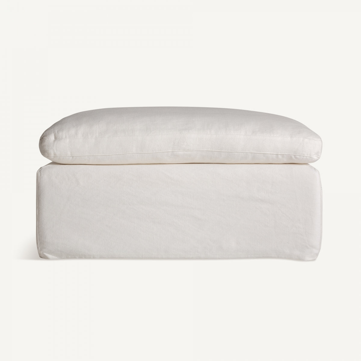 Module pouf en lin blanc | Vical Agde - Image 2