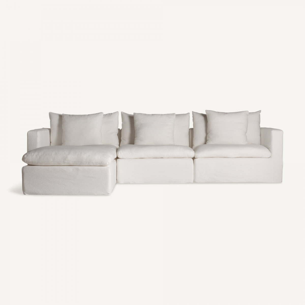 Module pouf en lin blanc | Vical Agde - Image 3