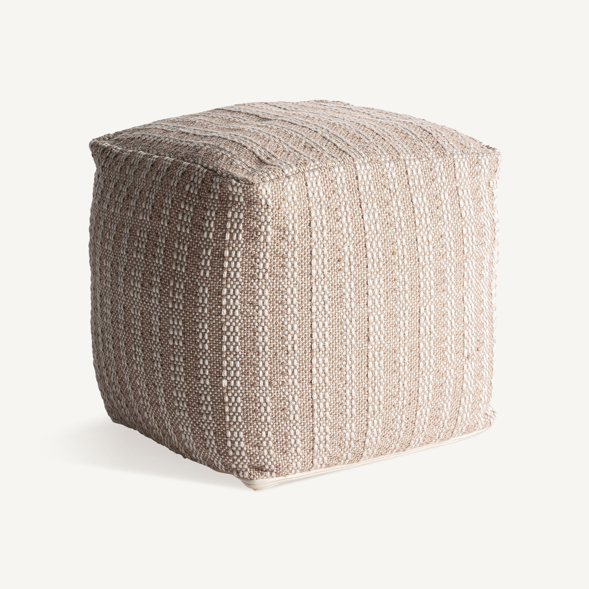 Pouf en tissu beige | Vical KIRHO - Image 3