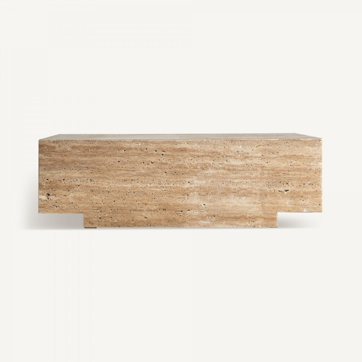 Table basse en travertin beige | Vical Norddal - Image 1