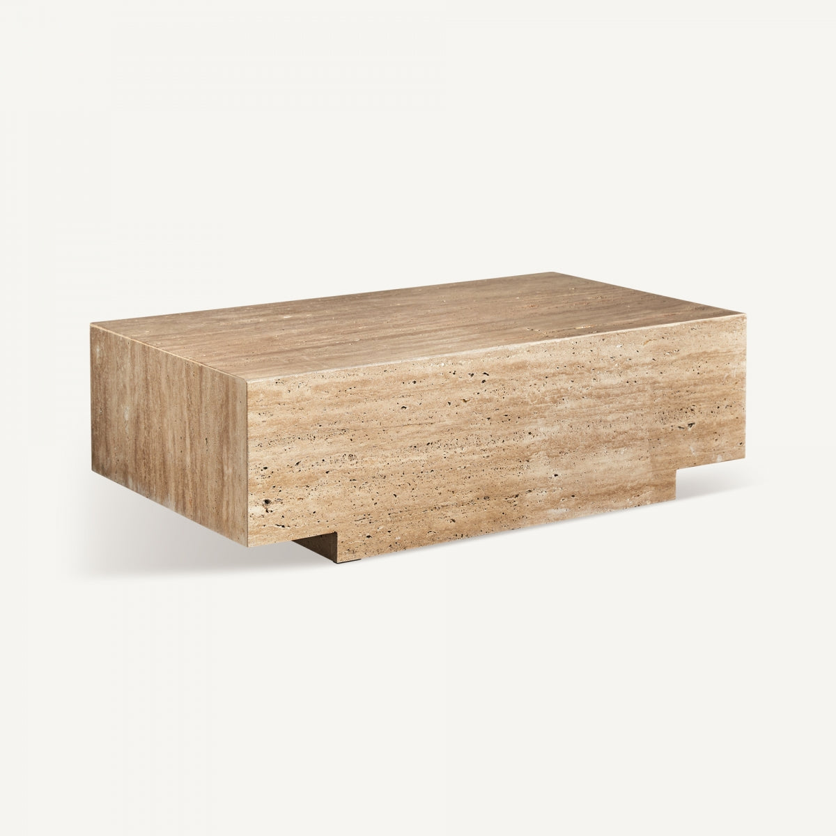 Table basse en travertin beige | Vical Norddal - Image 2