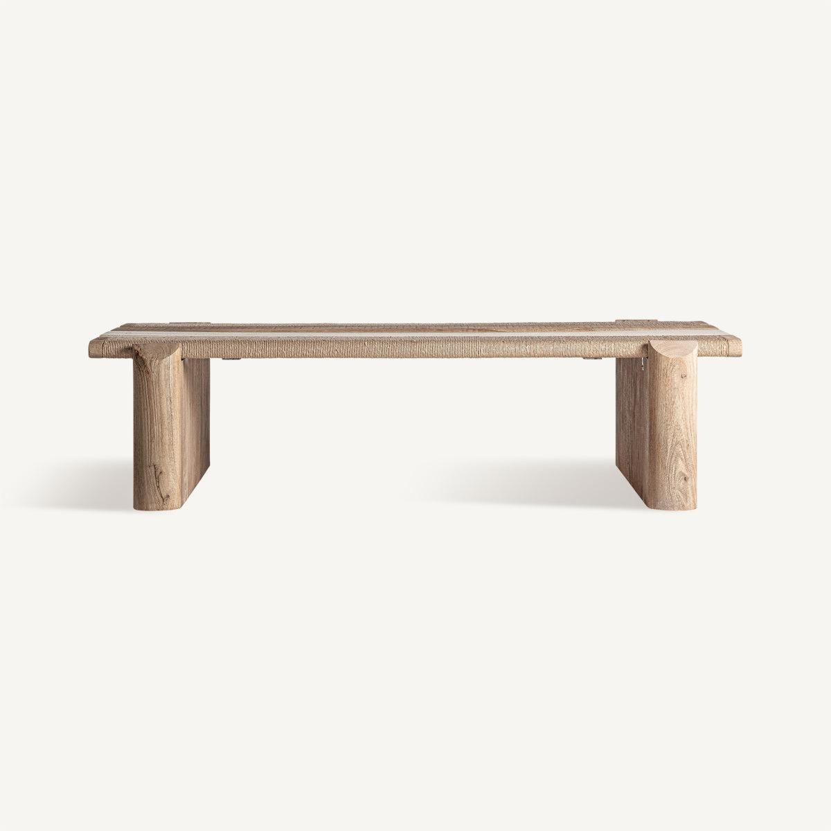 Table basse rectangulaire en bois et travertin | VICAL Jacquard - Image 1