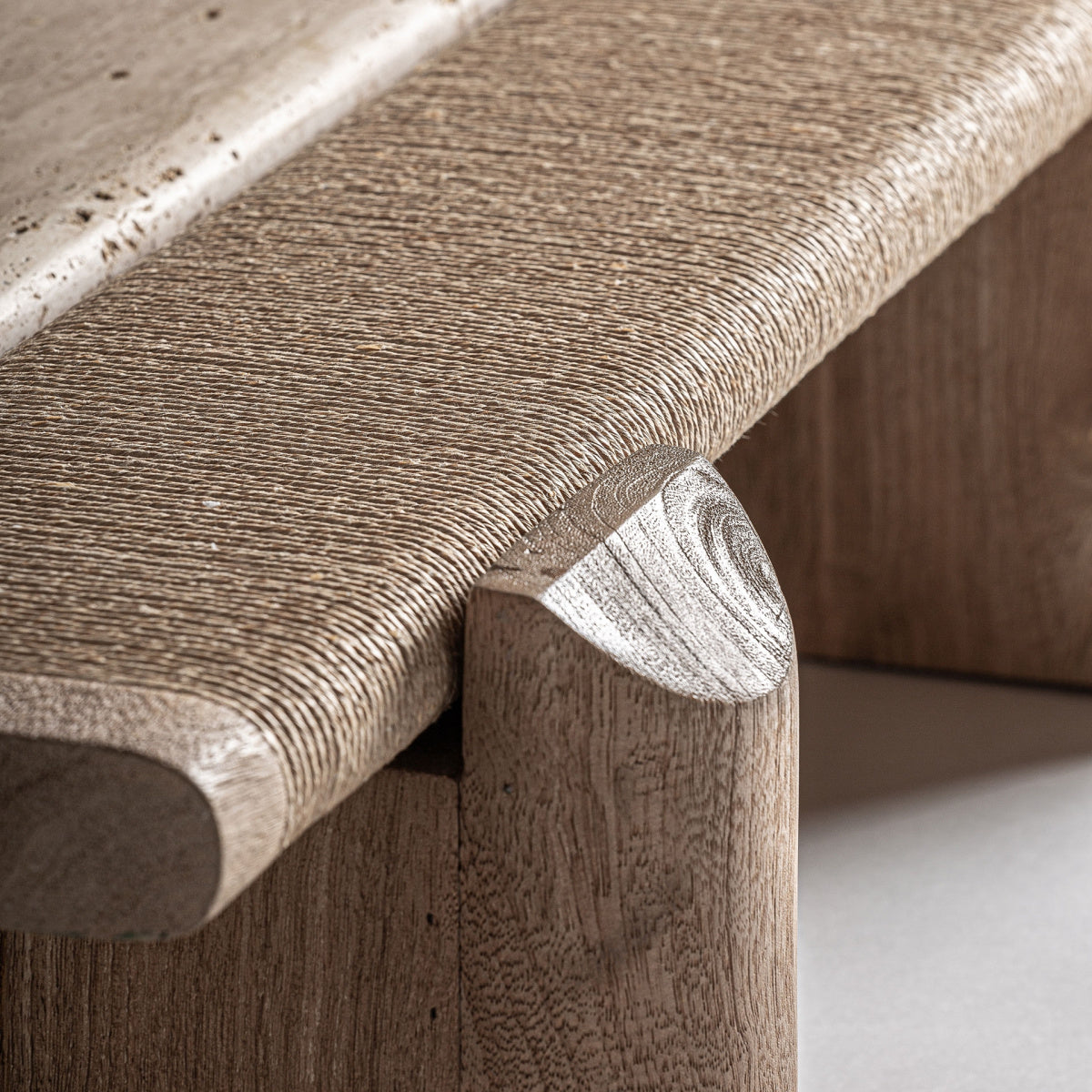 Table basse rectangulaire en bois et travertin | VICAL Jacquard - Image 4