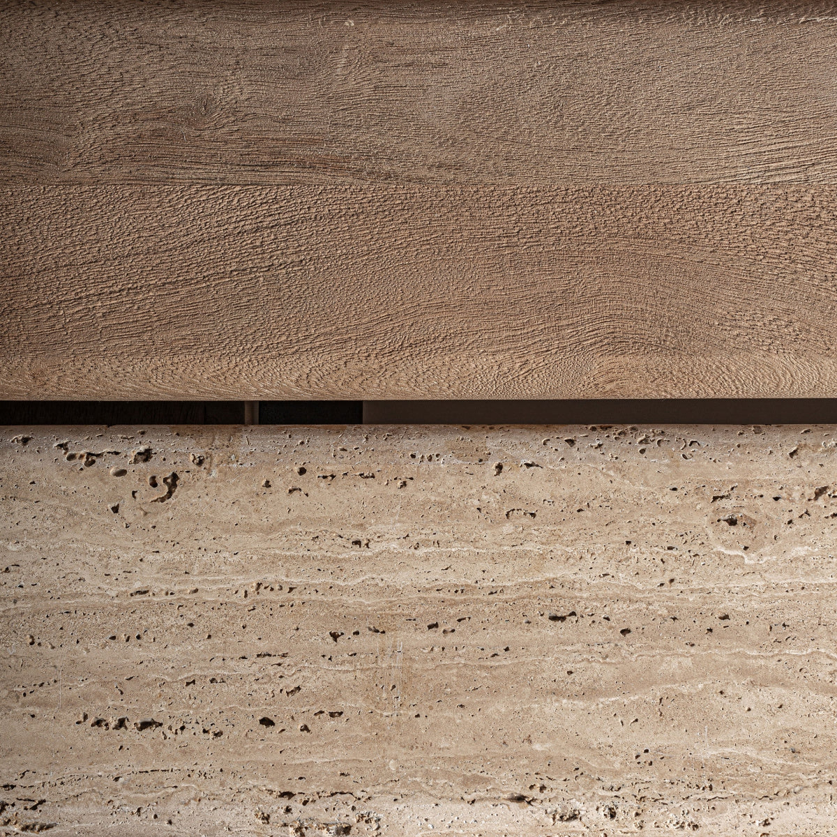 Table basse rectangulaire en bois et travertin | VICAL Jacquard - Image 5